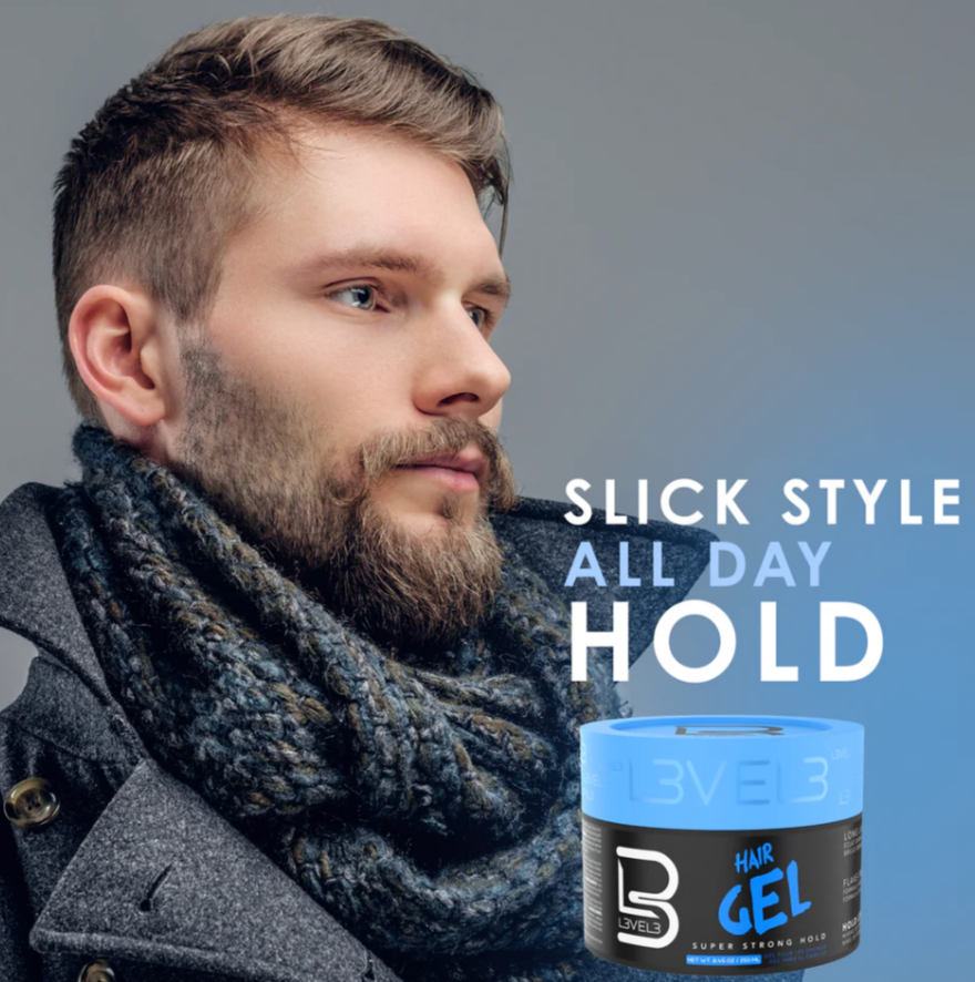 L3VEL3 Barber Hair Gel - Extreme Hold Men's Styling Gel